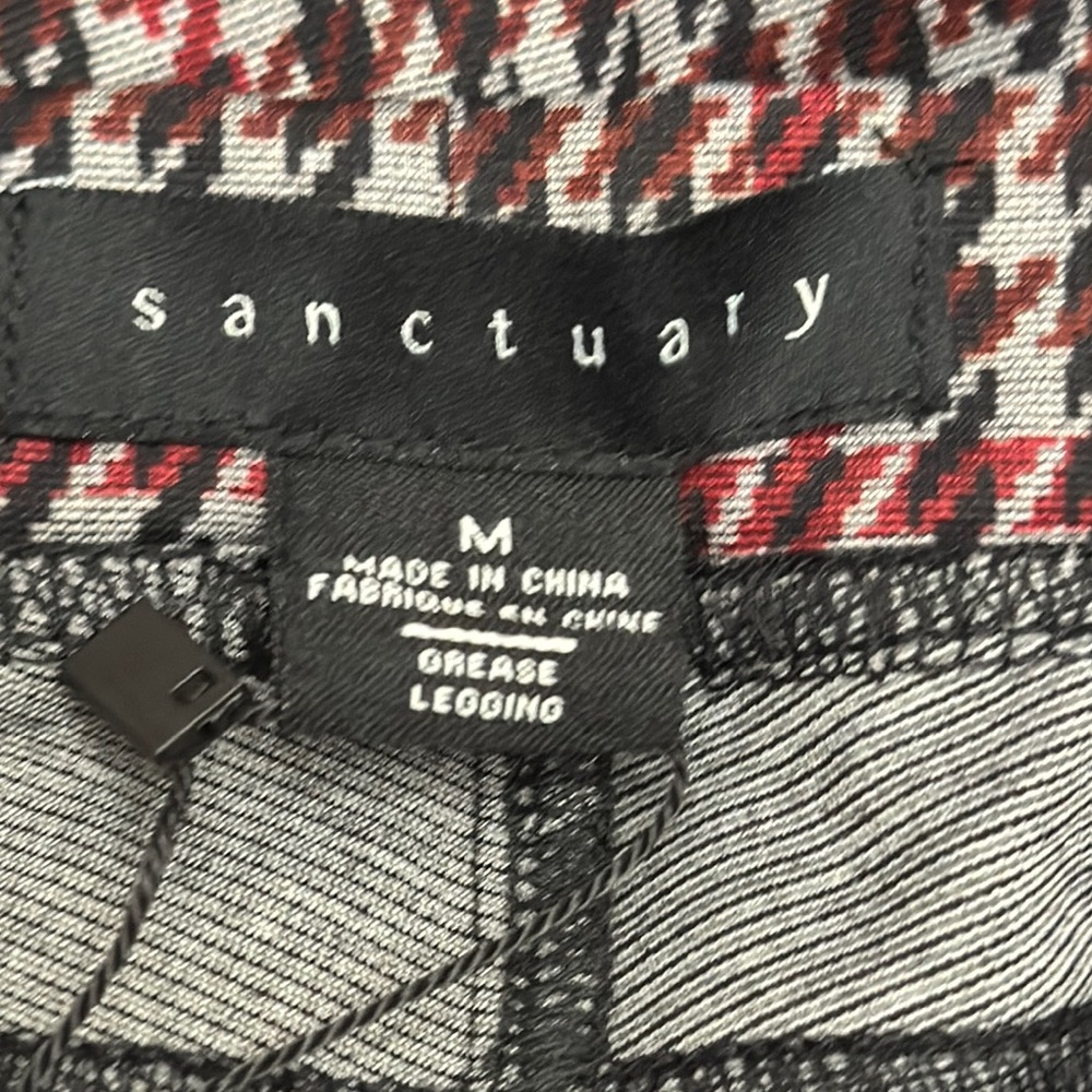 Sanctuary Houndstooth Gray Pull On Pants Medium New - Picture 10 of 10